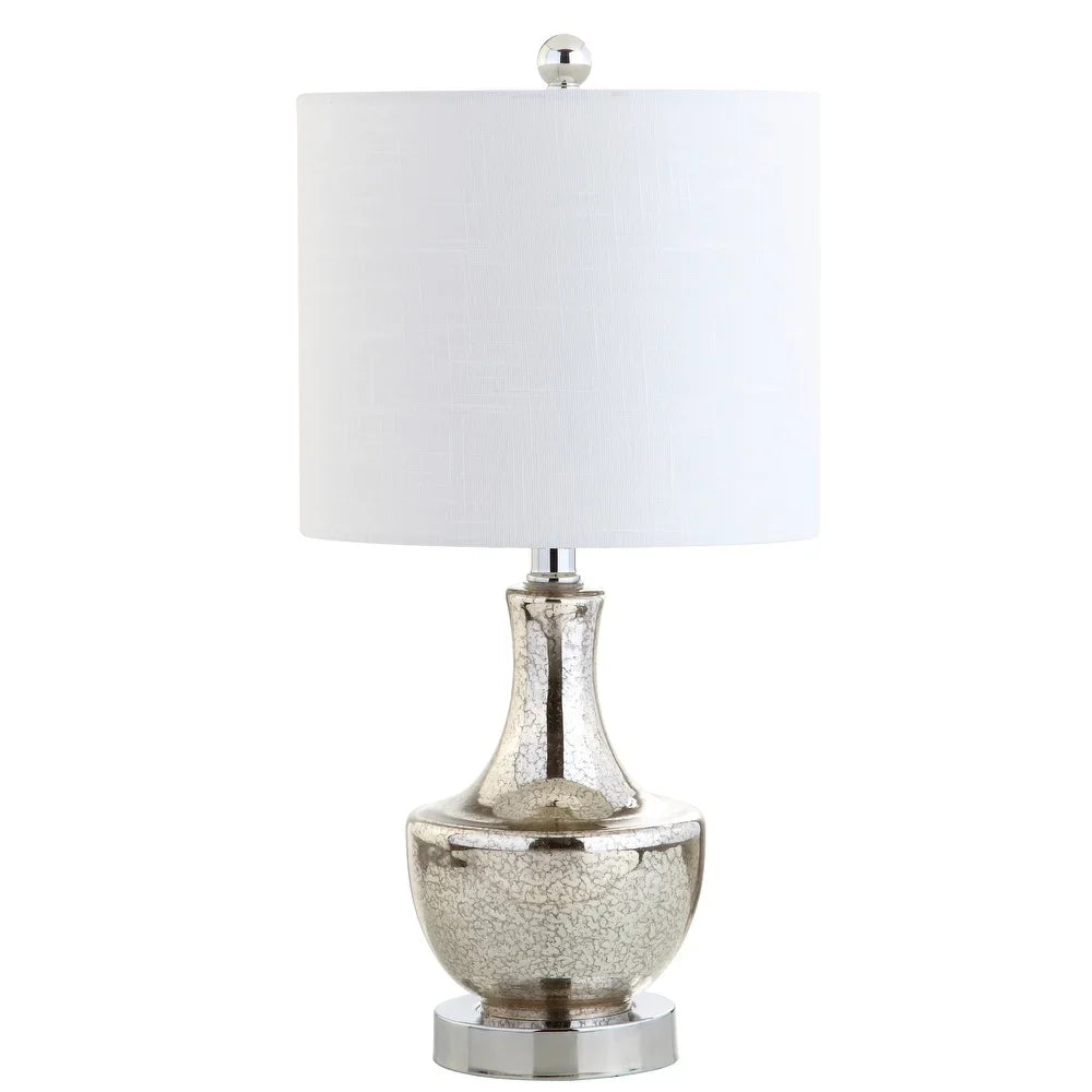 Colette 20" Mini Glass LED Table Lamp, Silver