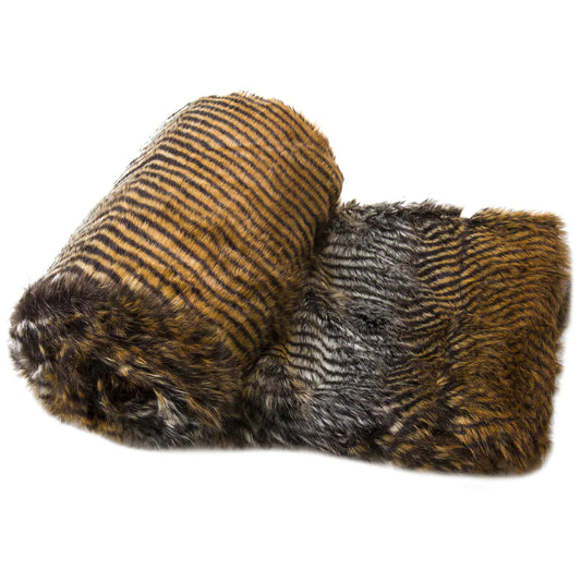 Comfy Corrugated Faux Fur Throw Blanket 50''x60'