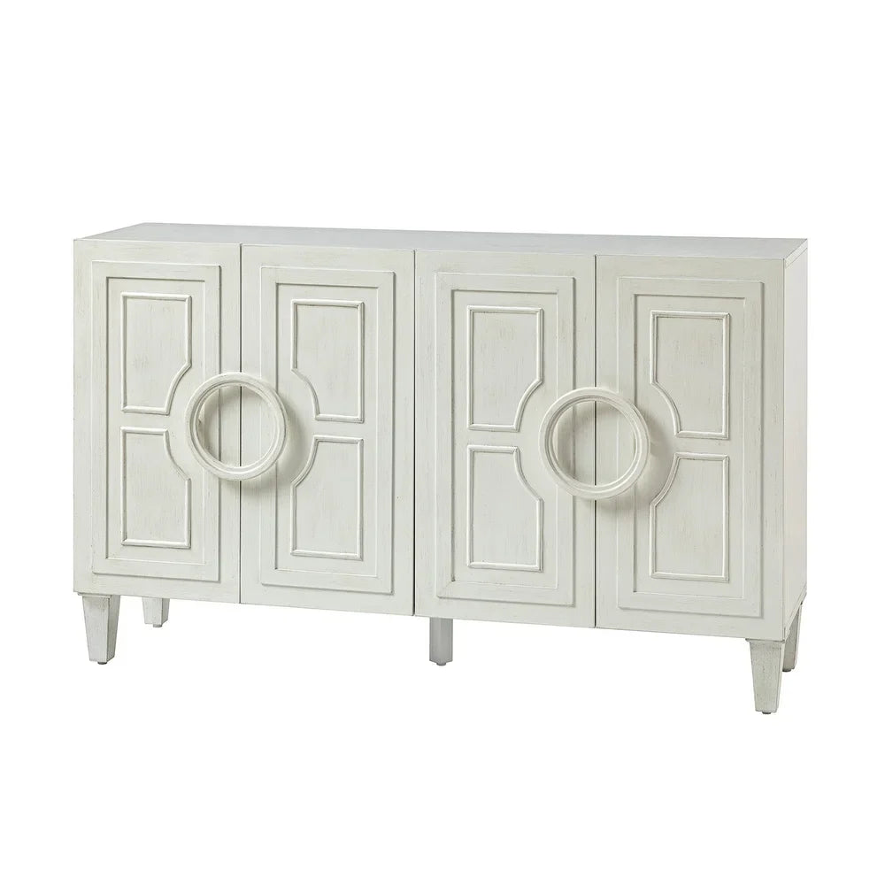 Connie 58" Contemporary Sideboard Buffet with Round Solid Wood Door Handles