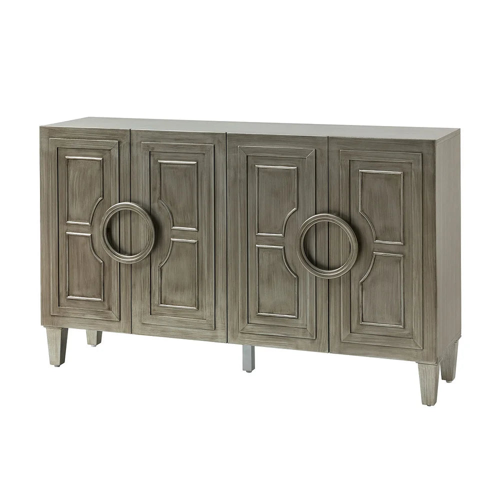 Connie 58" Contemporary Sideboard Buffet with Round Solid Wood Door Handles