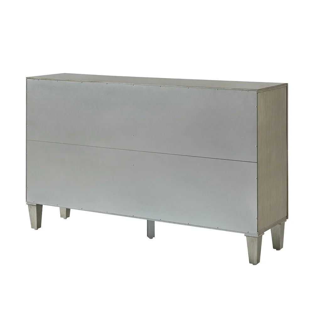 Connie 58" Contemporary Sideboard Buffet with Round Solid Wood Door Handles