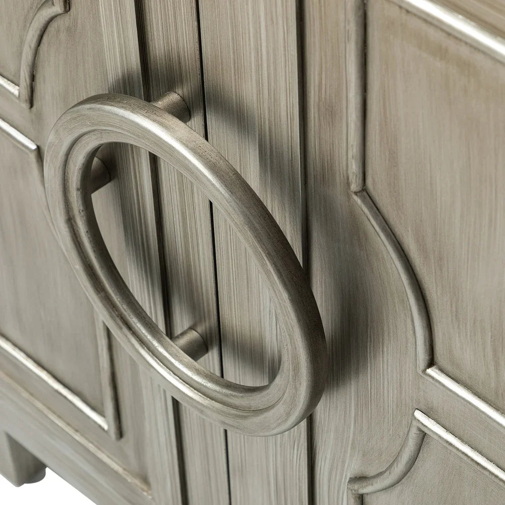 Connie 58" Contemporary Sideboard Buffet with Round Solid Wood Door Handles