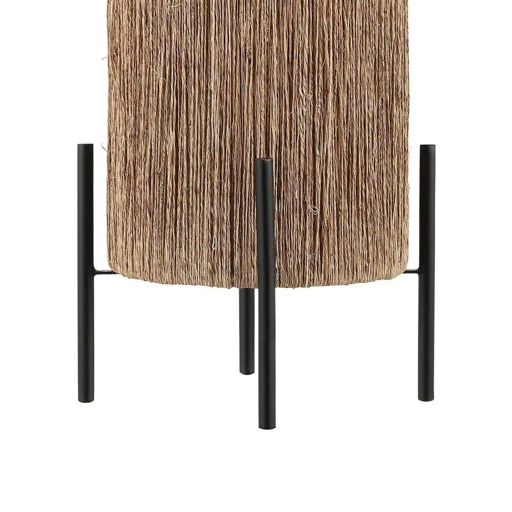 Cooper 16.5" Coastal Minimalist Rattan LED Table Lamp, Brown by JONATHAN Y