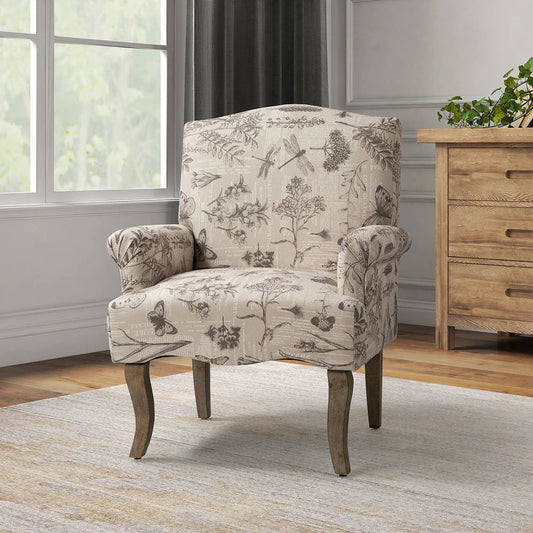 Damiano Living Room Armchair with Recessed Arms