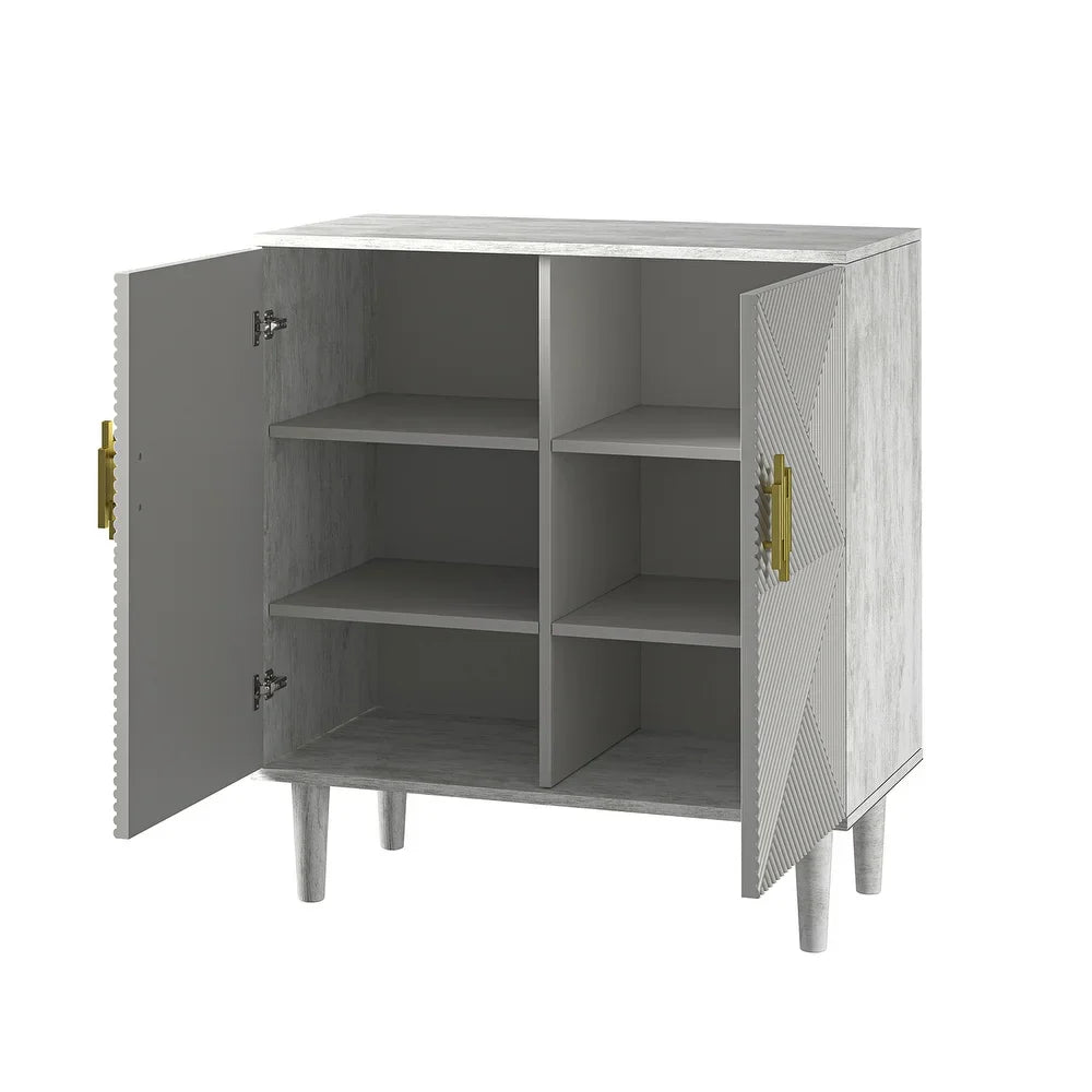 Multifunctional Door Accent Cabinet with Shelves