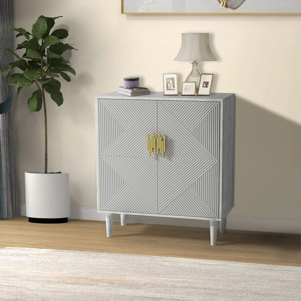 Multifunctional Door Accent Cabinet with Shelves