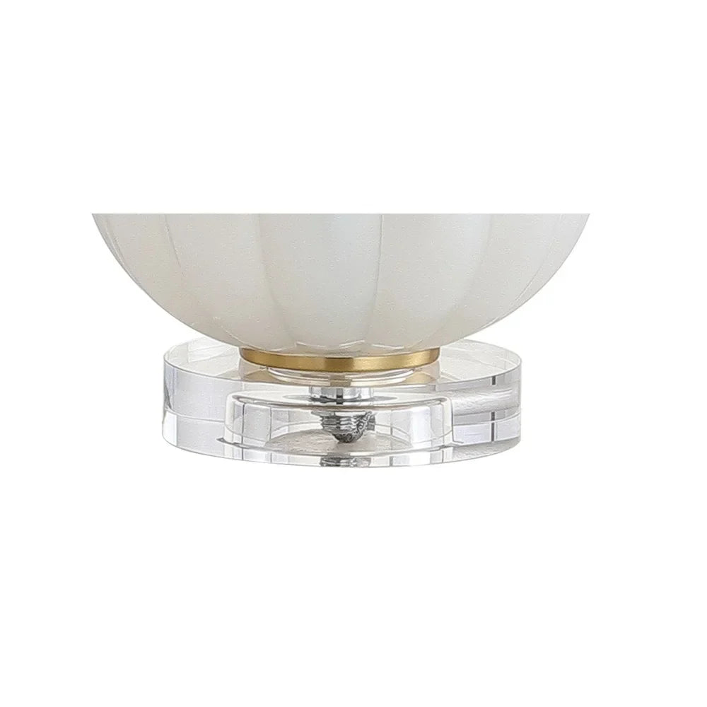 Dana 17.5" Glass/Crystal LED Table Lamp, White/Chrome