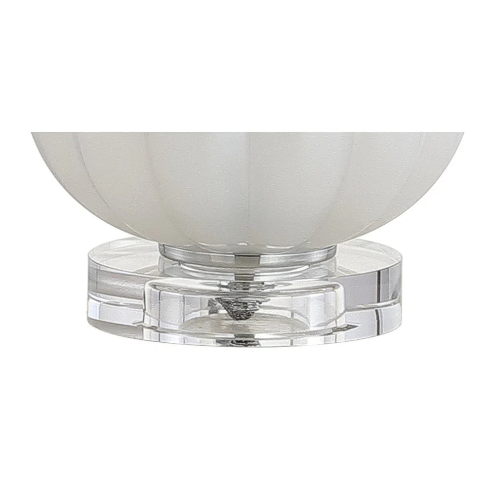 Dana 17.5" Glass/Crystal LED Table Lamp, White/Chrome