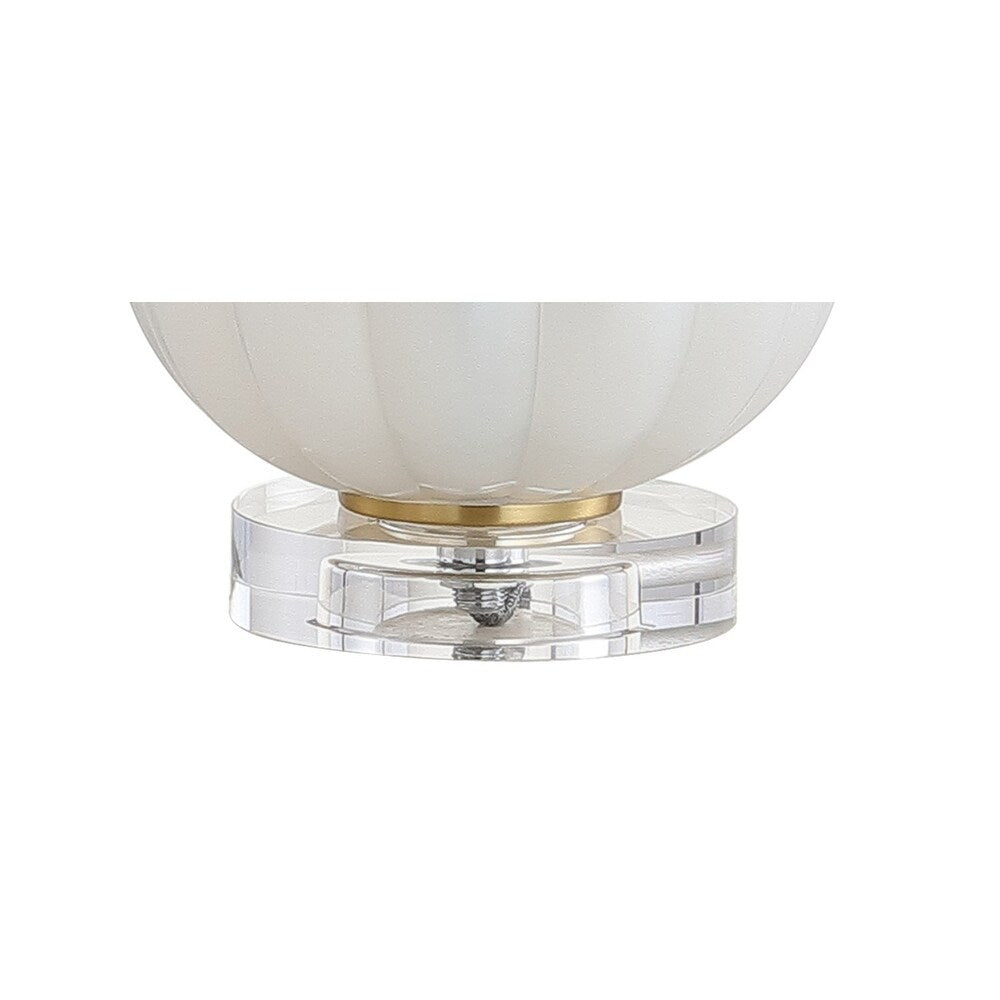 Dana 17.5" Glass/Crystal LED Table Lamp, White/Chrome