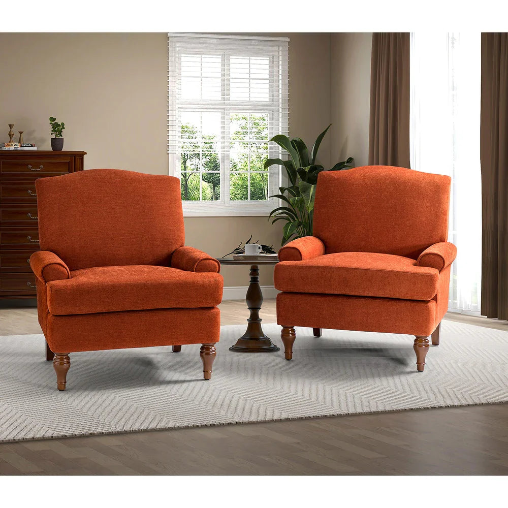 Dani Armchair for Bedroom with Recessed Arms Set of 2