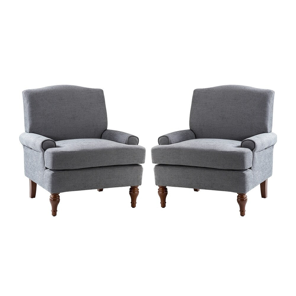 Dani Armchair for Bedroom with Recessed Arms Set of 2