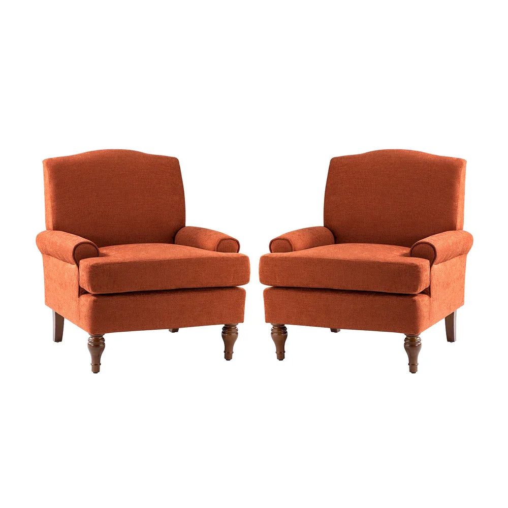 Dani Armchair for Bedroom with Recessed Arms Set of 2