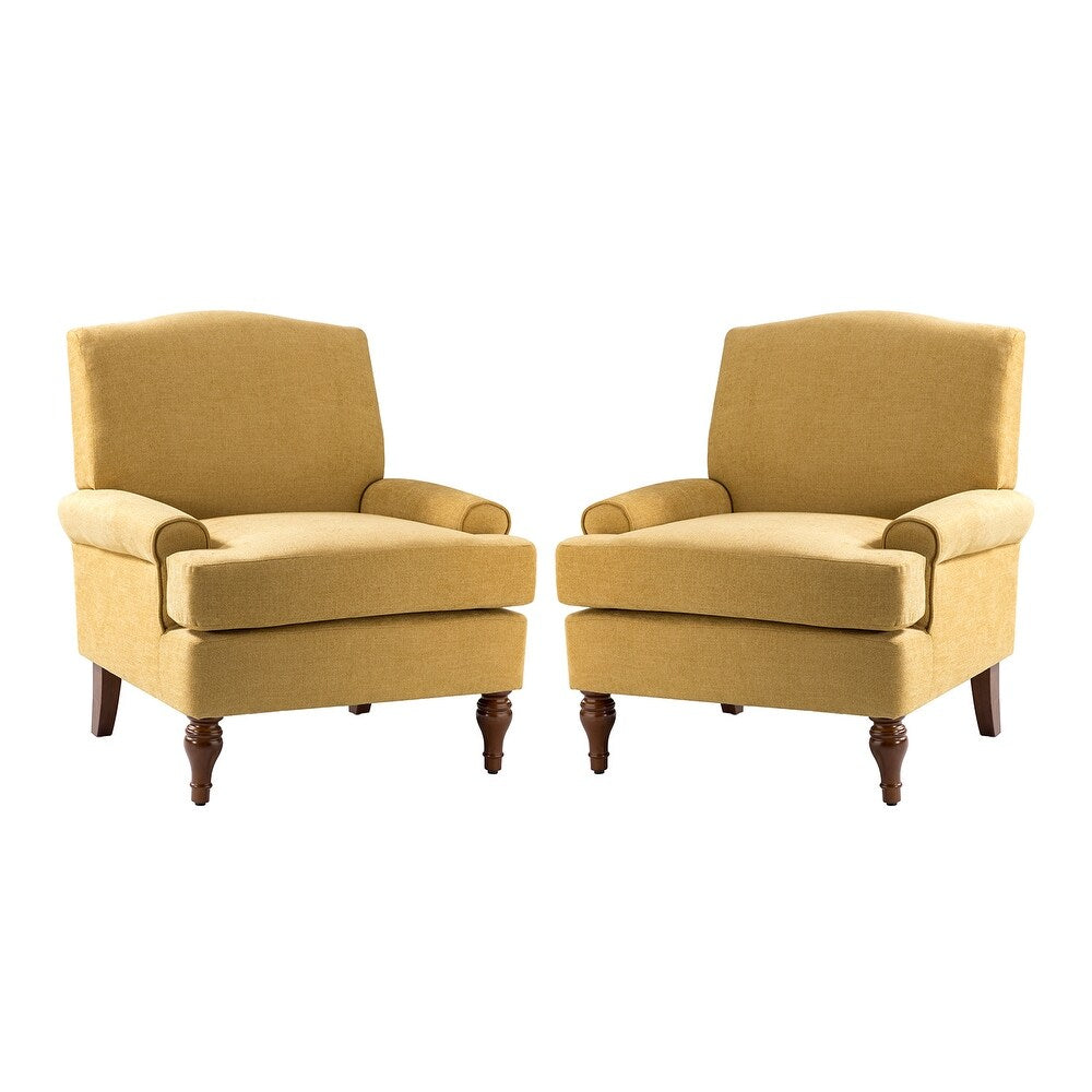 Dani Armchair for Bedroom with Recessed Arms Set of 2