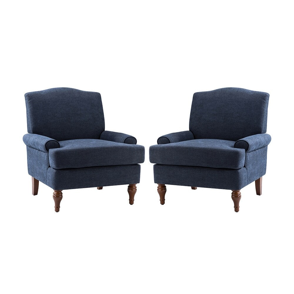 Dani Armchair for Bedroom with Recessed Arms Set of 2