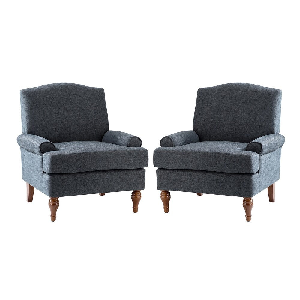 Dani Armchair for Bedroom with Recessed Arms Set of 2