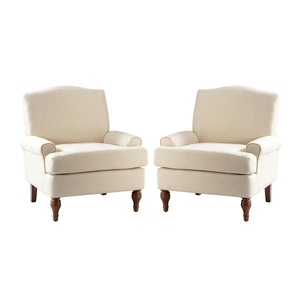 Dani Armchair for Bedroom with Recessed Arms Set of 2