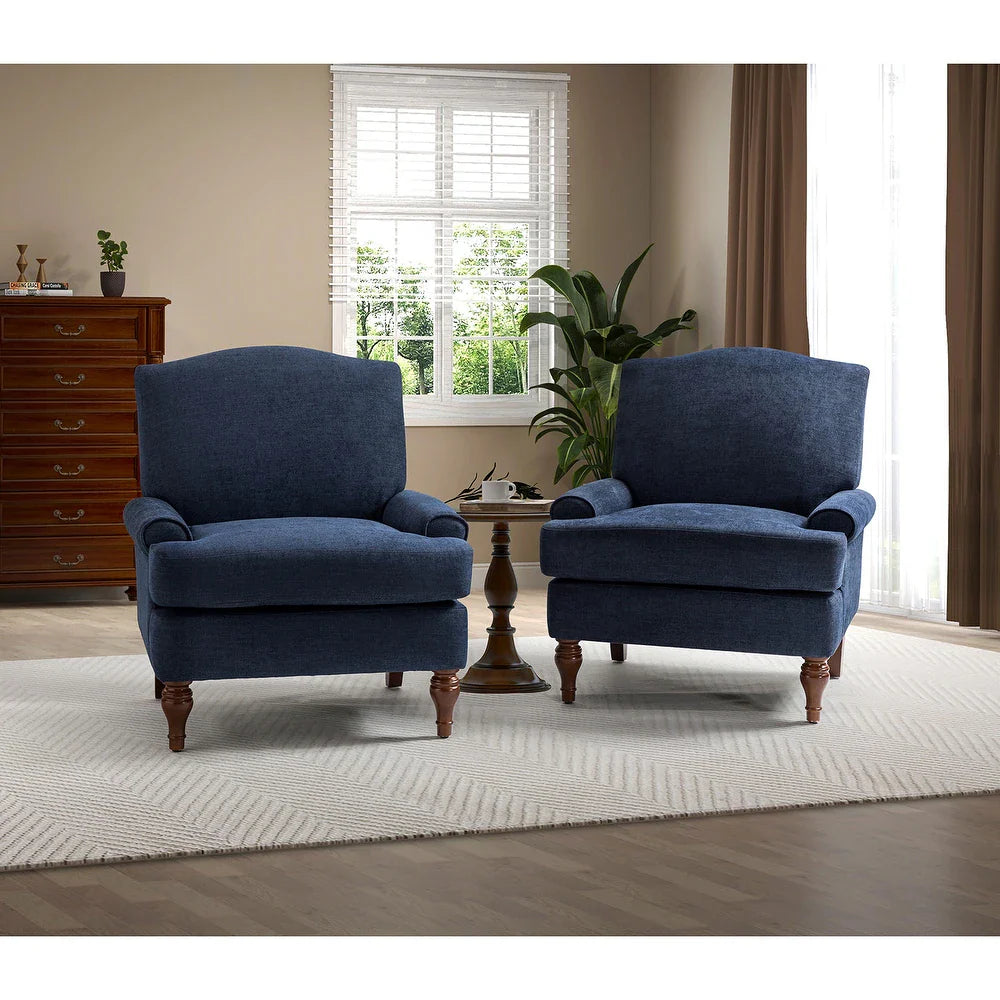 Dani Armchair for Bedroom with Recessed Arms Set of 2