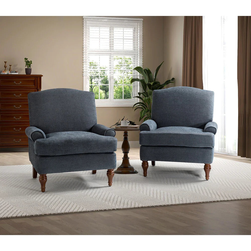 Dani Armchair for Bedroom with Recessed Arms Set of 2