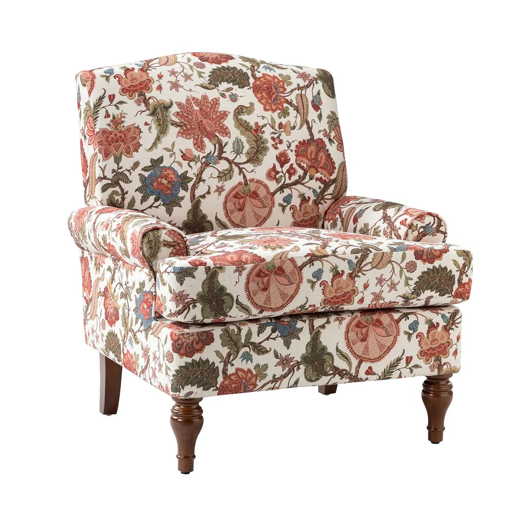 Dani Wooden Upholstered Armchair with Recessed Arms