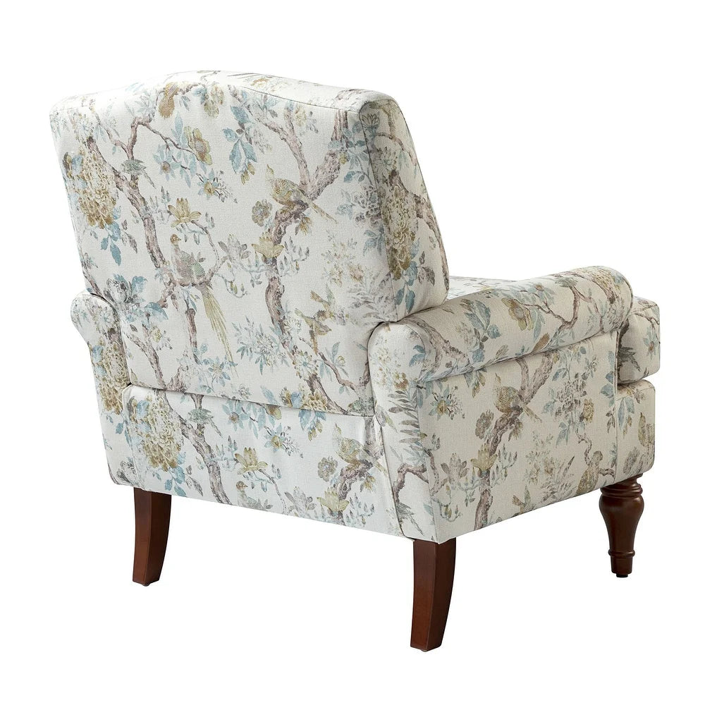 Dani Wooden Upholstered Armchair with Recessed Arms