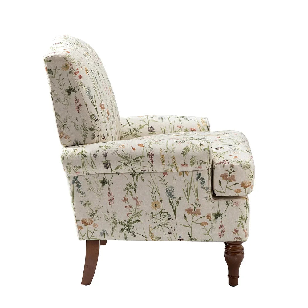 Dani Wooden Upholstered Armchair with Recessed Arms