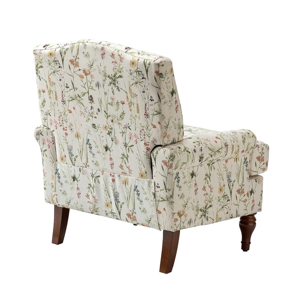 Dani Wooden Upholstered Armchair with Recessed Arms