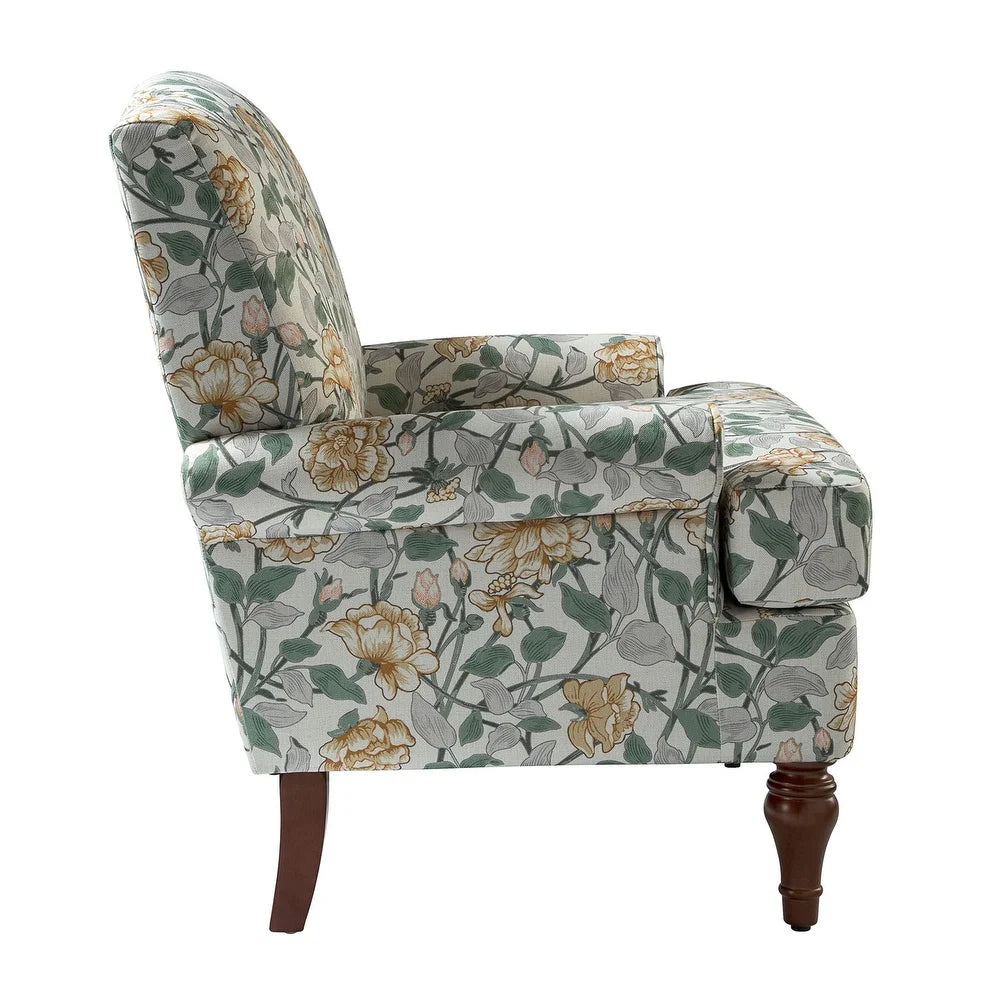 Dani Wooden Upholstered Armchair with Recessed Arms