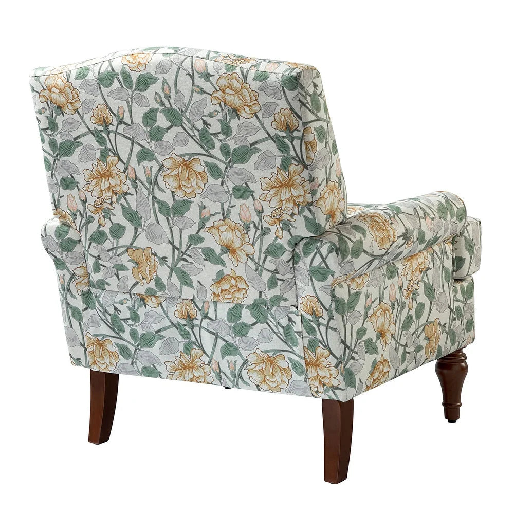 Dani Wooden Upholstered Armchair with Recessed Arms