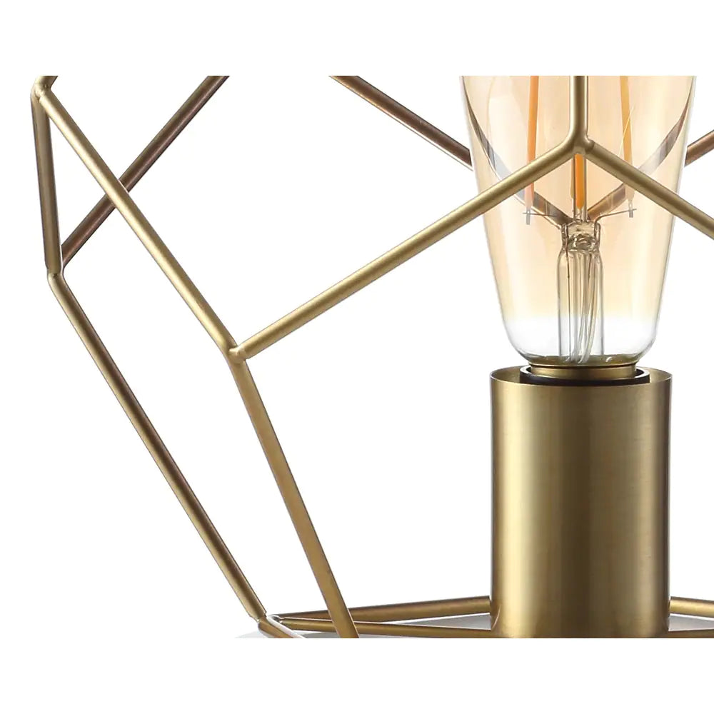 Daniel 10" Metal/Marble LED Table Lamp, Brass