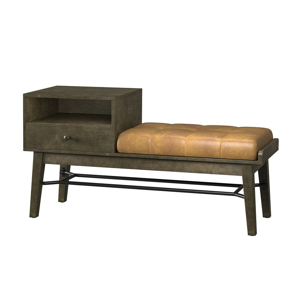 Dankmar Multifunctional Leather Bench with Storage Space