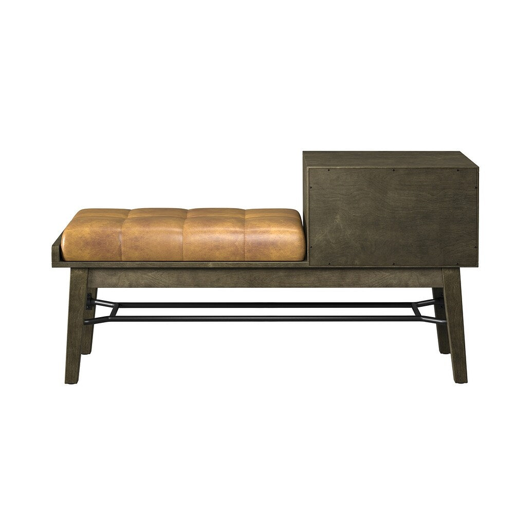 Dankmar Multifunctional Leather Bench with Storage Space