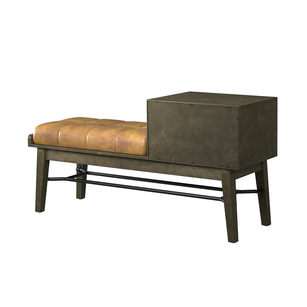 Dankmar Multifunctional Leather Bench with Storage Space