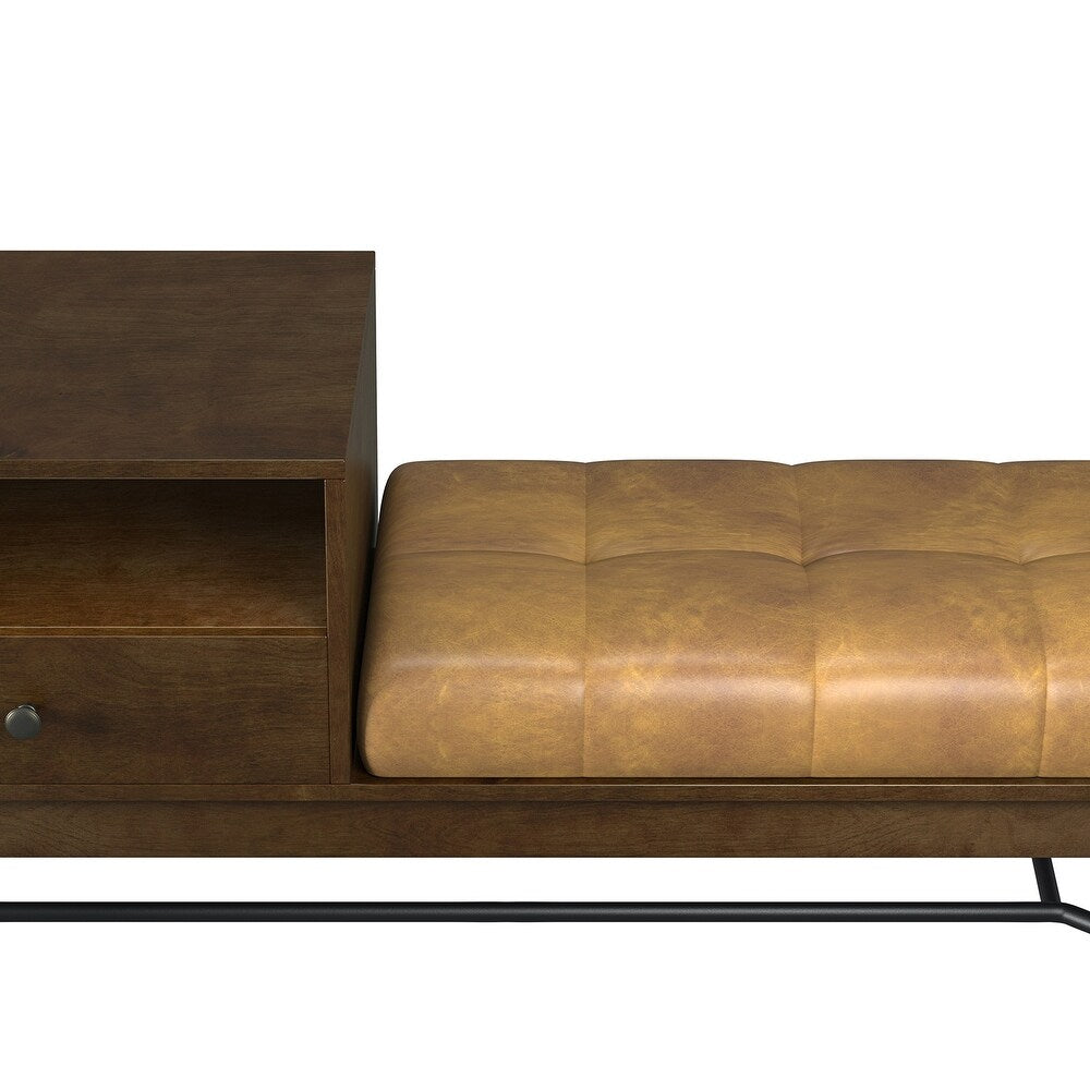 Dankmar Multifunctional Leather Bench with Storage Space