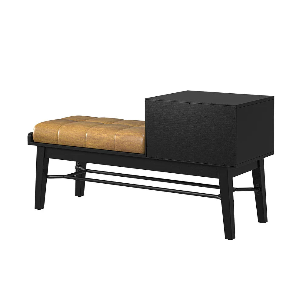 Dankmar Multifunctional Leather Bench with Storage Space