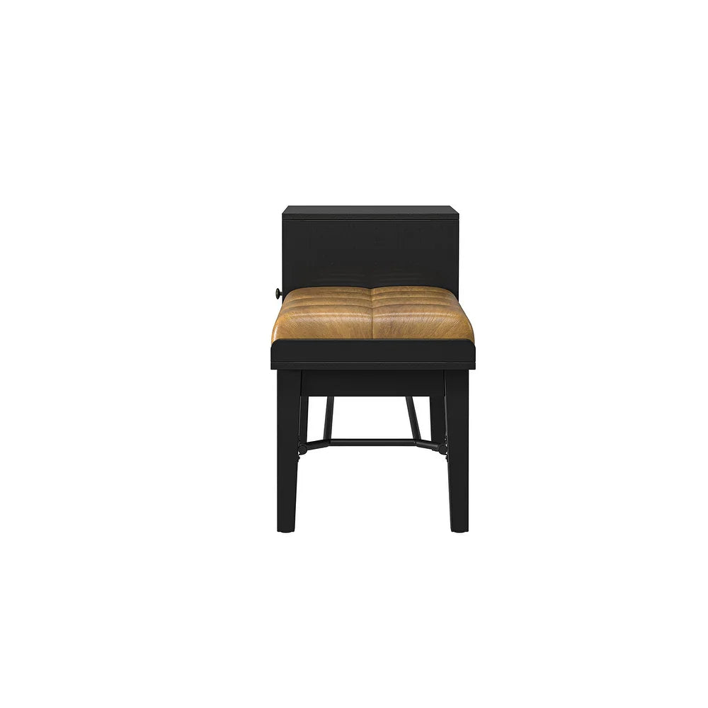 Dankmar Multifunctional Leather Bench with Storage Space
