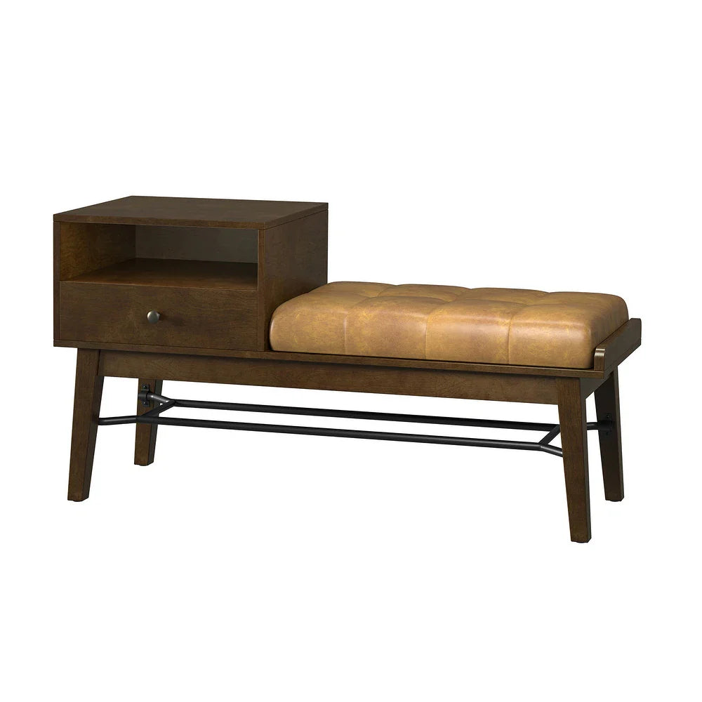 Dankmar Multifunctional Leather Bench with Storage Space