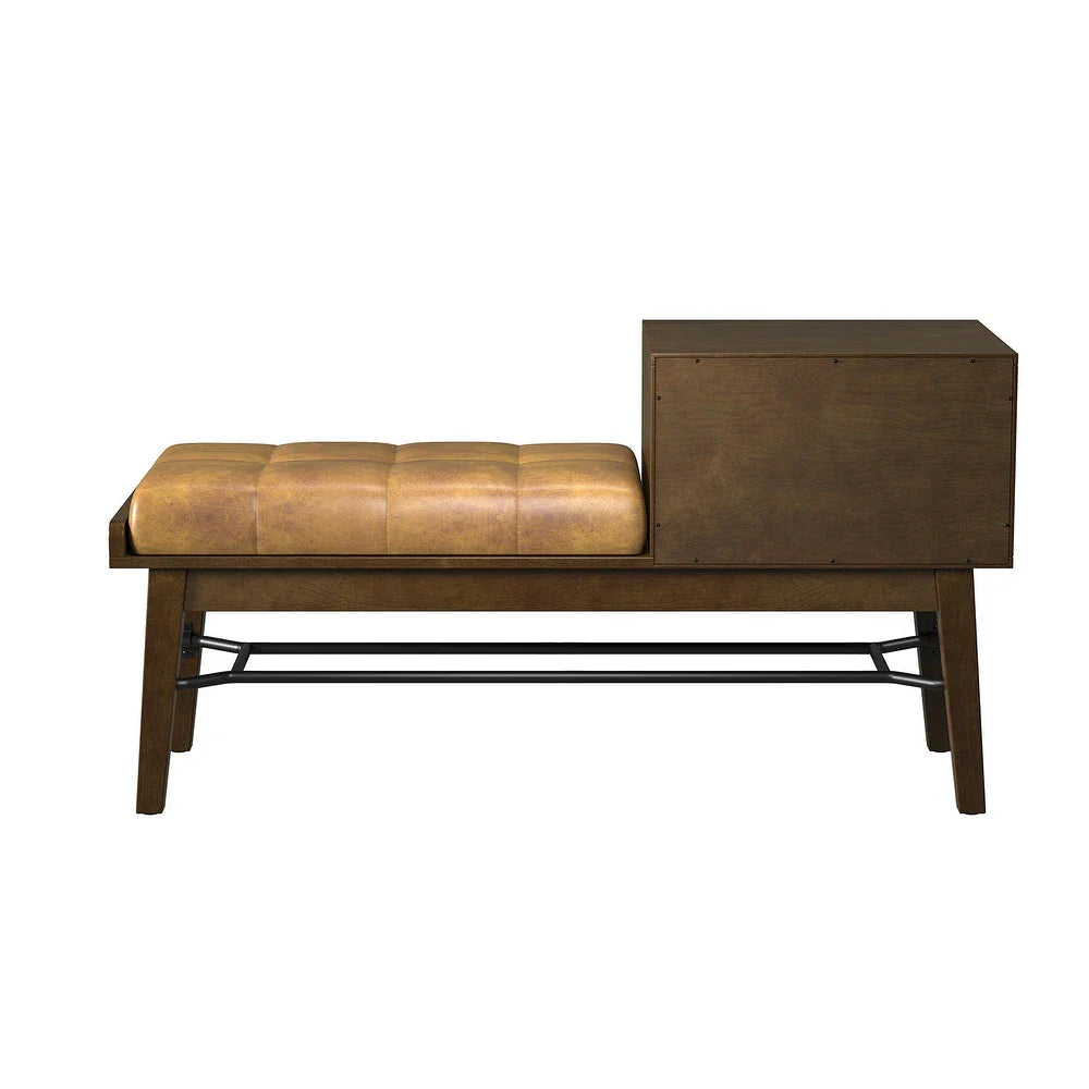 Dankmar Multifunctional Leather Bench with Storage Space