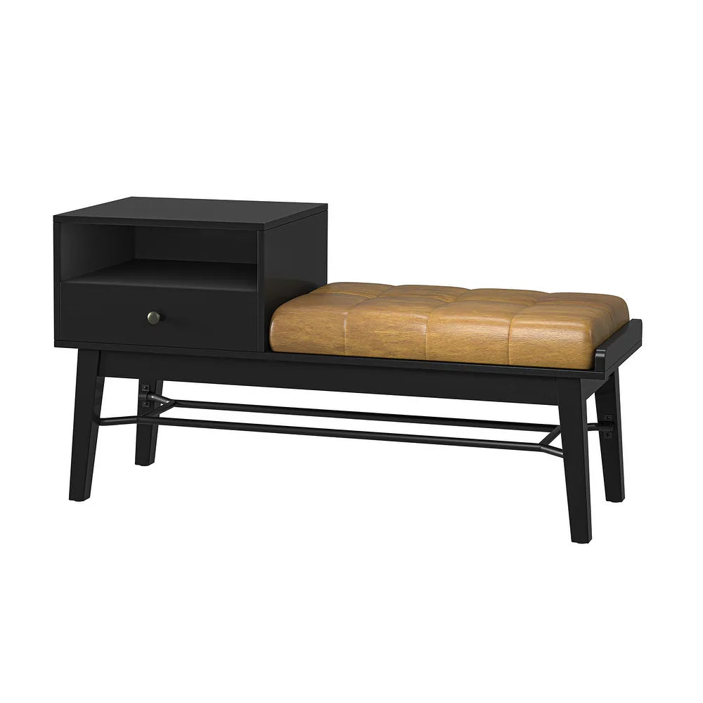 Dankmar Multifunctional Leather Bench with Storage Space