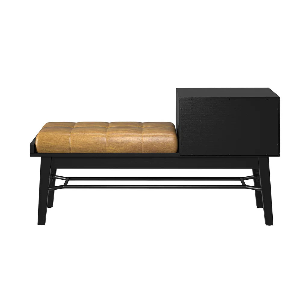 Dankmar Multifunctional Leather Bench with Storage Space
