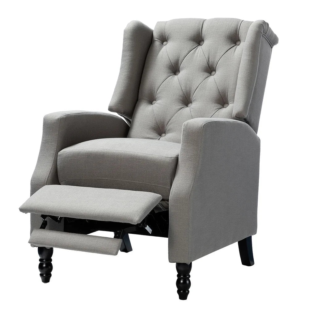 Debora Wingback Button Tufted Push-back Recliners Set of 2