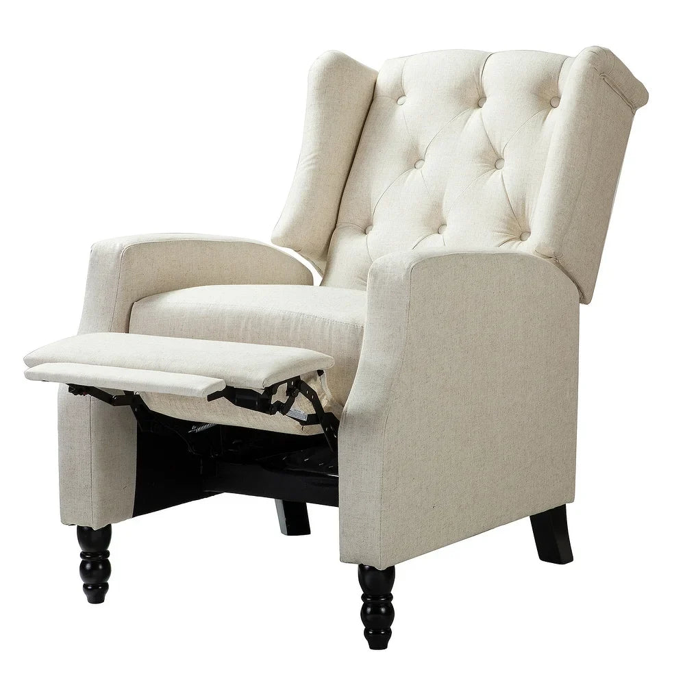 Debora Wingback Button Tufted Push-back Recliners Set of 2