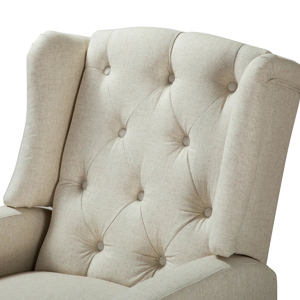 Debora Wingback Button Tufted Push-back Recliners Set of 2