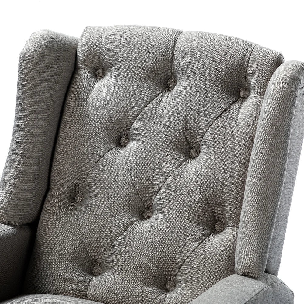 Debora Wingback Button Tufted Push-back Recliners Set of 2