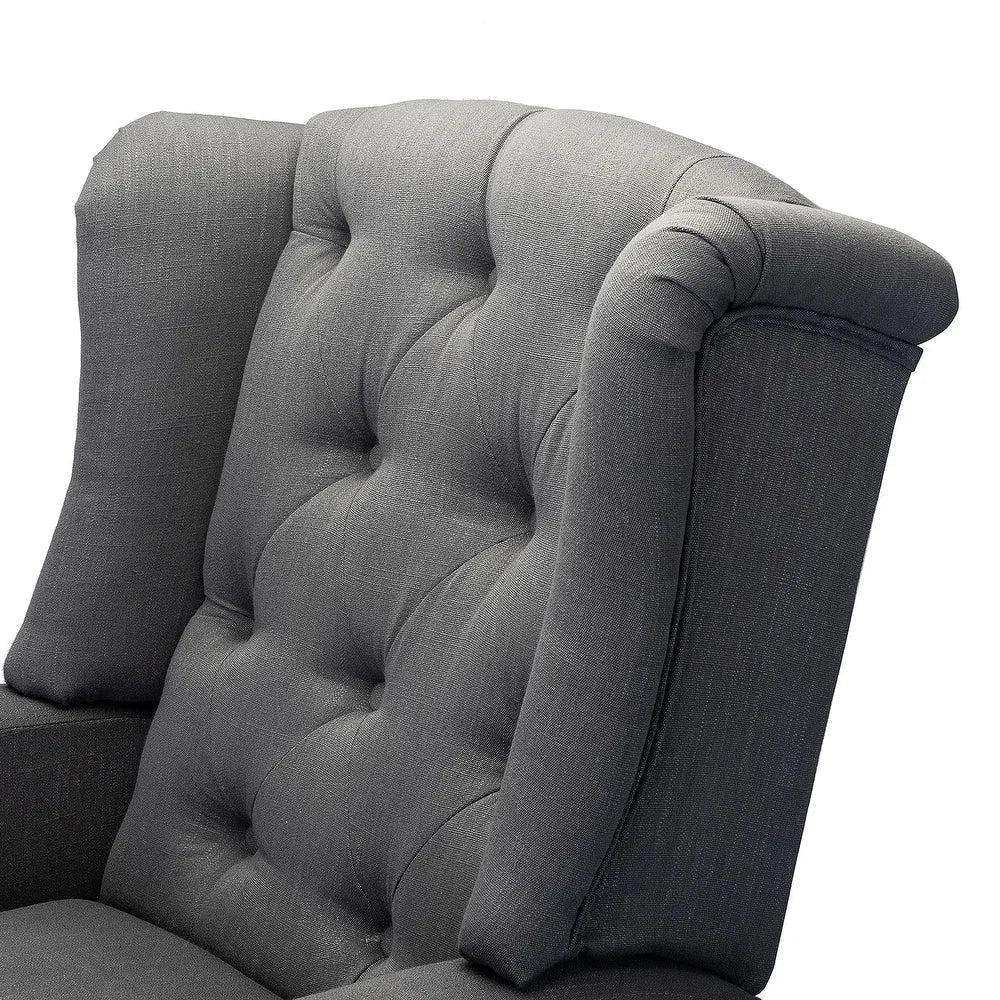 Debora Wingback Button Tufted Push-back Recliners Set of 2