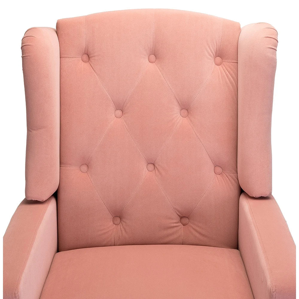 Debora Wingback Button Tufted Push-back Recliners Set of 2