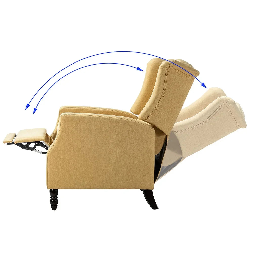 Debora Wingback Button Tufted Push-back Recliners Set of 2