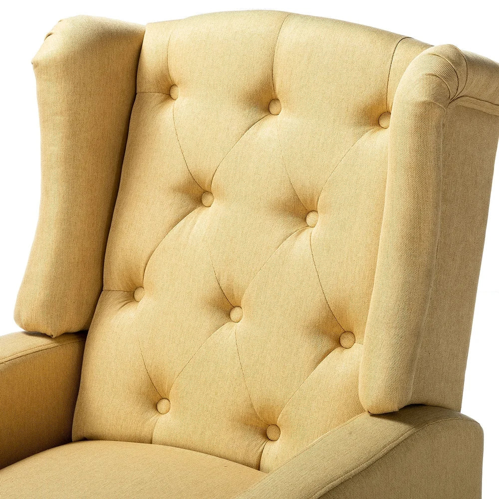 Debora Wingback Button Tufted Push-back Recliners Set of 2