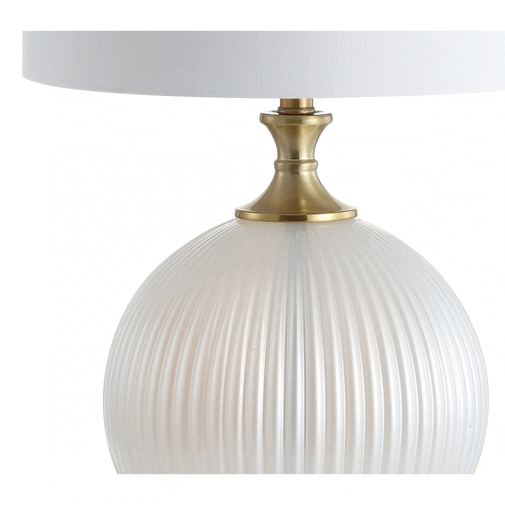 Delphine 26.5" Glass/Crystal LED Table Lamp, Navy by JONATHAN Y