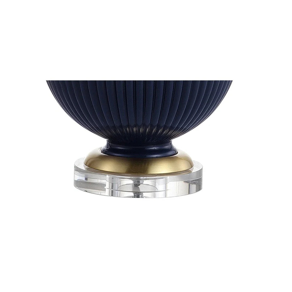 Delphine 26.5" Glass/Crystal LED Table Lamp, Navy by JONATHAN Y