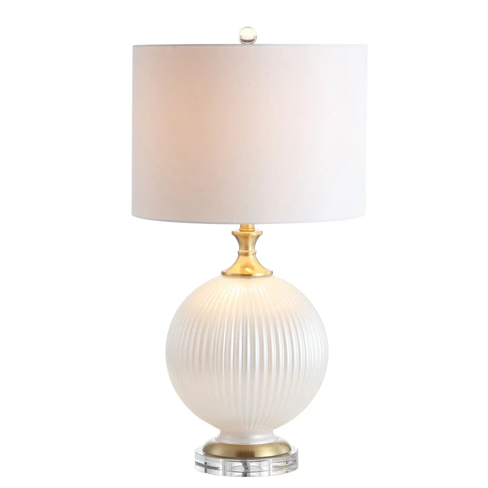 Delphine 26.5" Glass/Crystal LED Table Lamp, Navy by JONATHAN Y